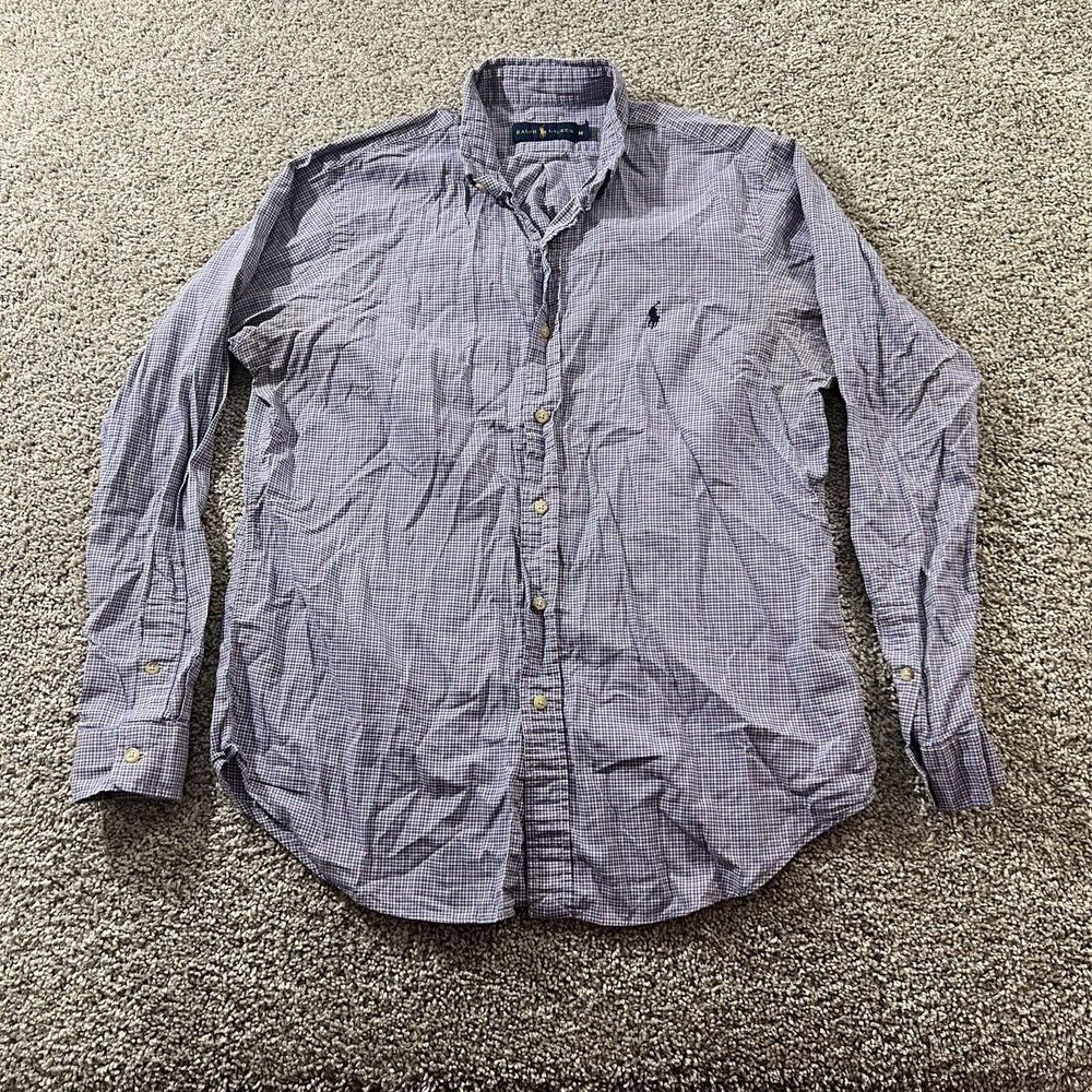 Ralph Lauren Shirt Mens Medium Colorful Plaid Casual Classic Blue Label‎ Preppy